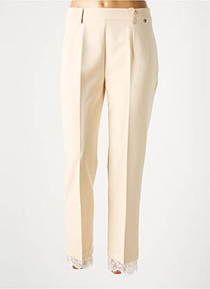 Pantalon 7/8 stretch taille normale beige RINASCIMENTO femme