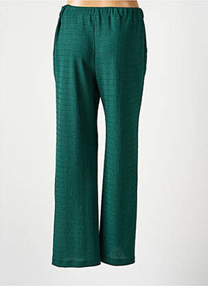 Pantalon large tissage crêpe taille haute vert EMA BLUE'S femme