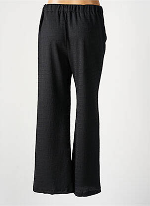Pantalon large tissage crêpe taille haute noir EMA BLUE'S femme