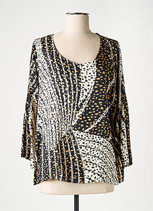 Blouse imprimé fantaisie manches longues noir RINASCIMENTO femme