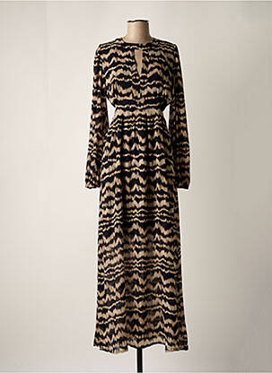 Robe longue manches longues manches longues beige OPULLENCE femme