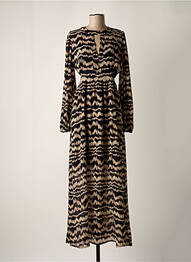 Robe longue manches longues manches longues beige OPULLENCE femme