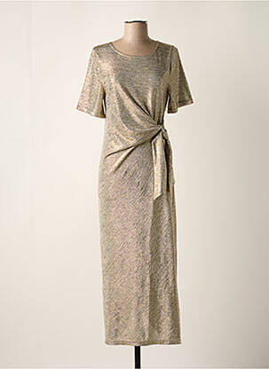 Robe longue manches courtes manches courtes or OPULLENCE femme