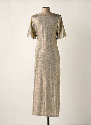 Robe longue manches courtes manches courtes or OPULLENCE femme
