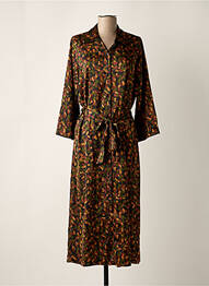 Robe longue manches longues manches longues marron SCARLET ROOS femme