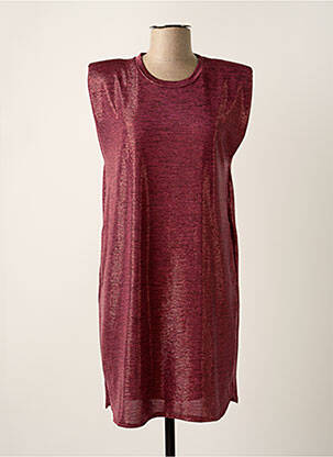 Robe mi-longue manches courtes manches courtes rose VIE TA VIE femme