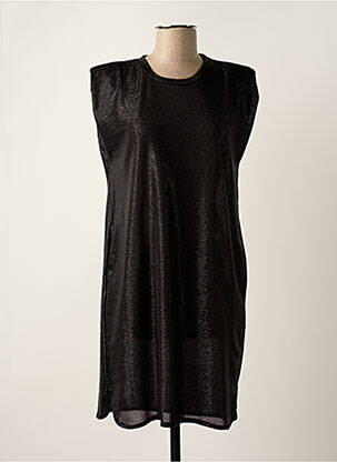 Robe mi-longue manches courtes manches courtes noir VIE TA VIE femme