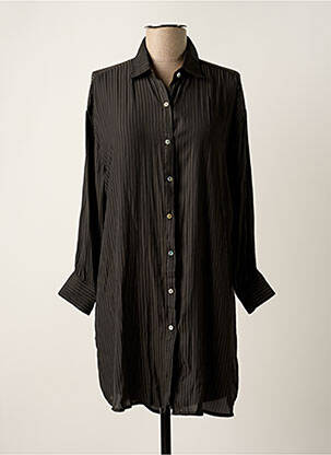 Robe mi-longue coupe fluide manches longues noir SKATÏE femme