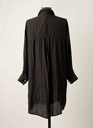 Robe mi-longue coupe fluide manches longues noir SKATÏE femme