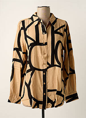 Chemisier tissage crêpe manches longues beige ONLY femme