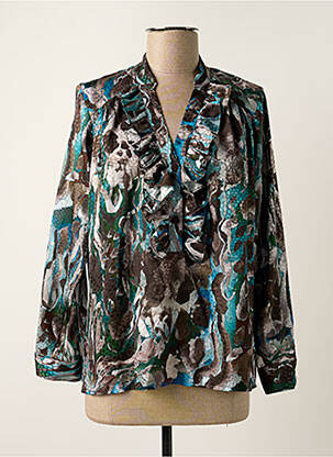 Blouse imprimé fantaisie manches longues bleu SCARLET ROOS femme