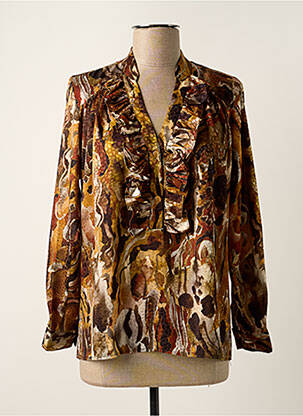Blouse imprimé fantaisie manches longues marron SCARLET ROOS femme