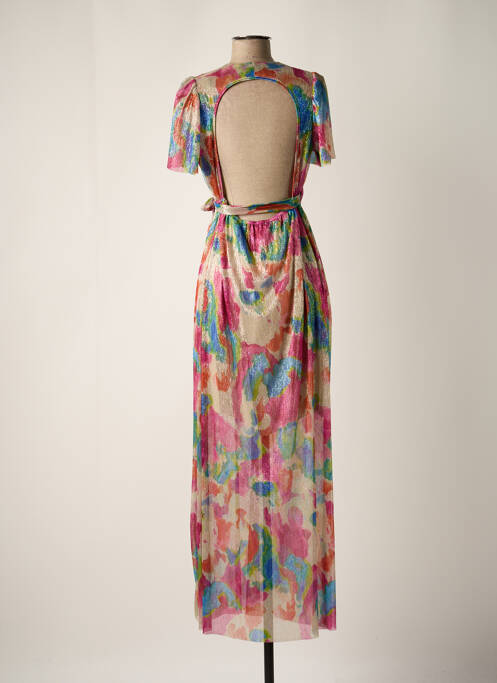 Robe longue imprimé fantaisie manches courtes rose SCARLET ROOS femme