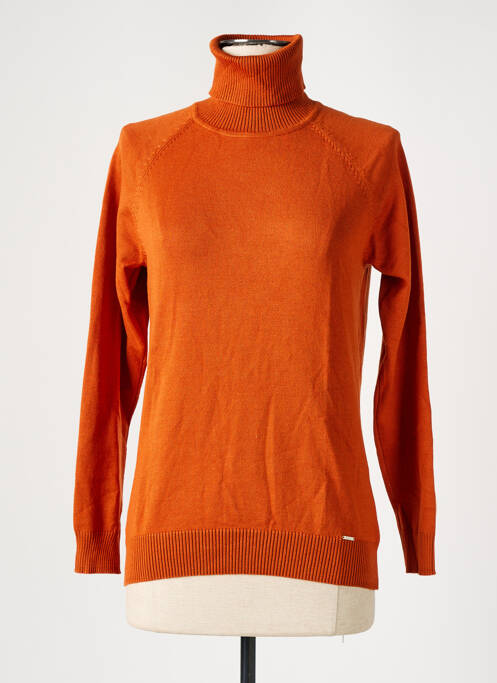 Pull col roulé orange MD'M pour femme