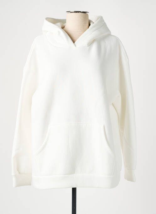 Sweat-shirt à capuche blanc NINETTE pour femme