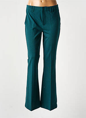 Pantalon droit fermeture zippée sous rabat avec crochet vert ONLY femme