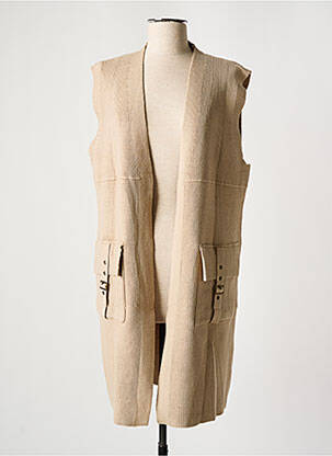 Gilet sans manche coupe droite beige SKATÏE femme