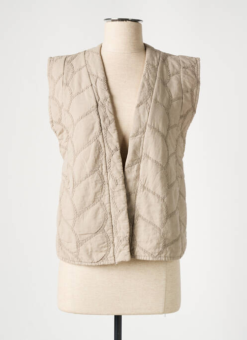 Gilet sans manche beige NINETTE pour femme