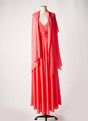Robe longue tissage crêpe sans manche rose EDAS femme