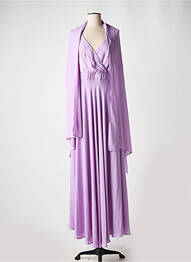 Robe longue tissage crêpe sans manche violet EDAS femme