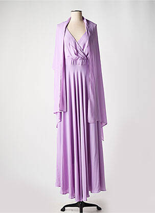 Robe longue tissage crêpe sans manche violet EDAS femme