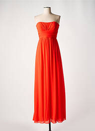 Robe longue tissage crêpe sans manche orange EDAS femme