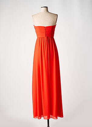 Robe longue tissage crêpe sans manche orange EDAS femme