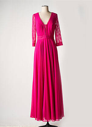 Robe longue manches longues manches longues rose AIRE femme
