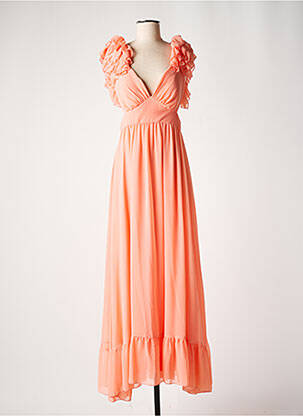 Robe longue manches courtes manches courtes rose ARGGIDO femme