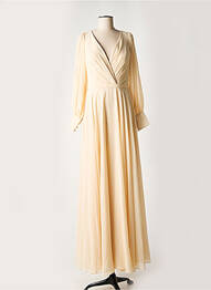Robe longue manches longues manches longues beige FASHION NEW YORK femme