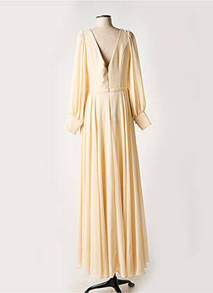 Robe longue manches longues manches longues beige FASHION NEW YORK femme