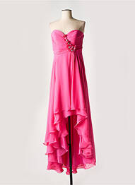 Robe longue tissage crêpe sans manche rose FASHION NEW YORK femme