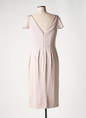 Robe mi-longue manches 3/4 manches 3/4 beige CREATIF PARIS femme