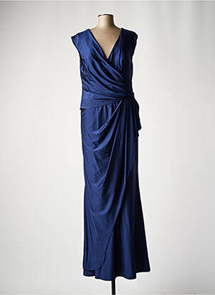 Robe longue manches courtes manches courtes bleu FASHION NEW YORK femme