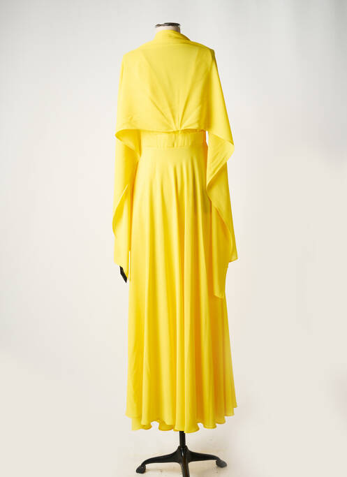 Robe longue tissage crêpe sans manche jaune EDAS femme
