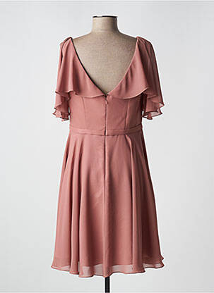 Robe mi-longue coupe fluide manches courtes rose FASHION NEW YORK femme