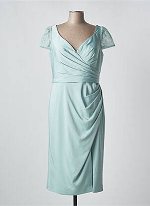 Robe mi-longue manches courtes manches courtes bleu CREATIF PARIS femme