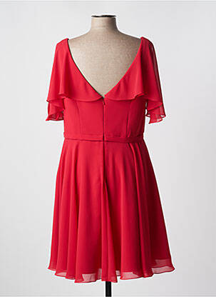 Robe mi-longue coupe fluide manches courtes rouge FASHION NEW YORK femme