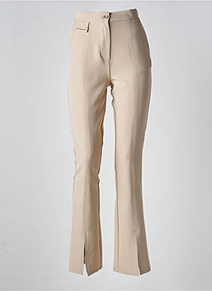 Pantalon flare stretch taille haute beige EDAS femme