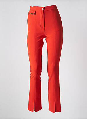 Pantalon flare stretch taille haute rouge EDAS femme