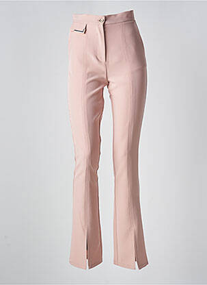 Pantalon flare stretch taille haute rose EDAS femme