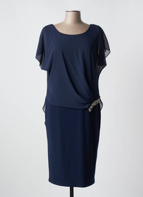 Robe mi-longue bleu fonce FASHION NEW YORK pour femme