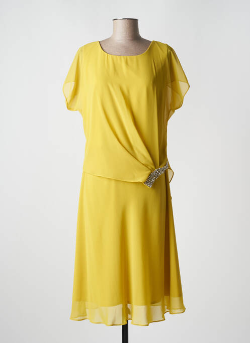 Robe mi-longue jaune FASHION NEW YORK pour femme