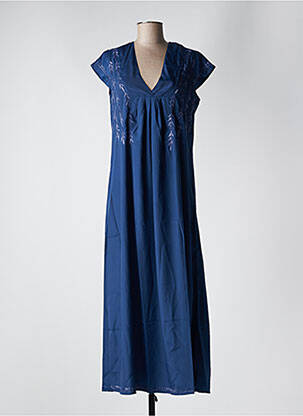 Robe longue manches courtes manches courtes bleu PINK P femme