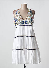 Robe mi-longue sans manche sans manche blanc YAATRA femme