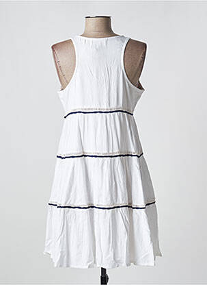 Robe mi-longue sans manche sans manche blanc YAATRA femme