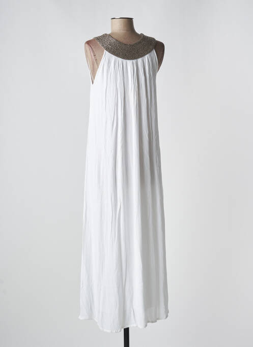 Robe longue blanc PINK P pour femme