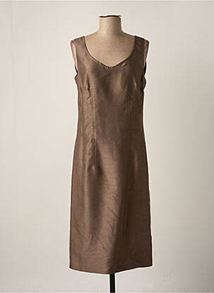 Robe mi-longue sans manche sans manche marron BASLER femme