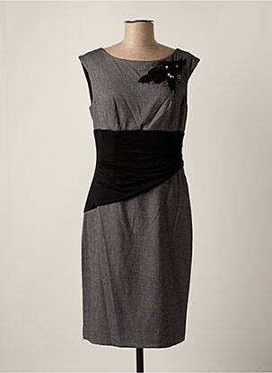 Robe mi-longue manches courtes manches courtes gris PAUL BRIAL femme