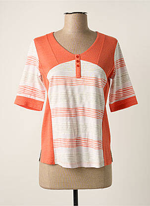 Pull coupe cintrée manches courtes orange JEAN GABRIEL femme